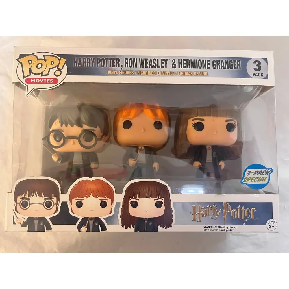 Funko Pop! Movies: Harry Potter Ron Weasley & Hermione Granger 3-Pack Special